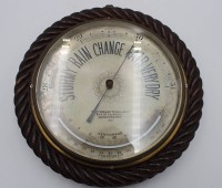 Auktion 348 / Los 16051 <br>gr. englisches Wandbarometer, Armstrong &amp; Bros. Manchester, D-34cm