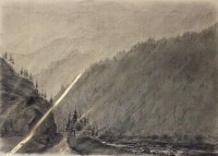 Auktion 348 / Los 5012 <br>W. Harcken, Landschaft, Zeichnung, ungerahmt in Passepartout, 40 x 50cm