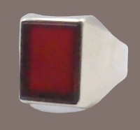 Auktion 349 / Los 1026 <br>Gold-333- Herrenring mit Karneol Lagenstein, RG 65, 4,48 gr.