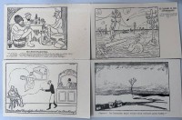Auktion 349 / Los 7010 <br>4x  Feldpostkarten, Karikaturen von Karl Arnold aus der "Liller Feldzeitung", Original?