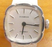 Auktion 349 / Los 2023 <br>mechan. DAU "Dugena" classic, Silbergehäuse und  Armband-835-,  guter Zustand, Handaufzug, , 28,7 grWerk läuft