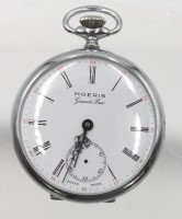 Auktion 349 / Los 2028 <br>Taschenuhr, Moeris Grand Prix, Handaufzug, Werk läuft, Sekunde fehlt, D-4cm