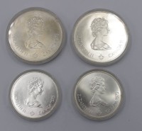 Auktion 349 / Los 6009 <br>2x 10 und 2x 5 Canada Dollar, Olympia 1976, gekapselt