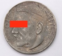 Auktion 349 / Los 7035 <br>Medaille Adolf Hitler, Gemeinnutz vor Eigennutz, D-4cm, Altersspuren