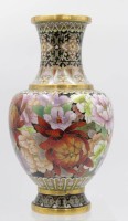 Auktion 349 / Los 15509 <br>Cloisonné-Vase, wohl China, florales Dekor, H-25,8cm.