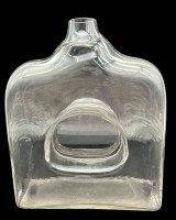 Auktion 349 / Los 10043 <br>gr. Kunstglas-Vase/Flasche, Rosenthal Studio Line, Decorativo in Vetro, Modernaratio Design, H-28 cm, 21,5x8,5 cm, mittig ausgehölt, aber mit Trennscheibe