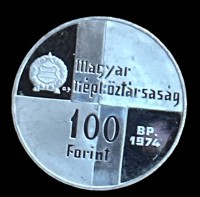 Auktion 349 / Los 6028 <br>Silber-Münze Ungarn, 100 Forint 1974 ~ 50 Jahre der Nationalbank, 22 gr. D-37 mm