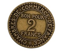 Auktion 349<br>2  Franc 1925, Commerce Industrie, Kupfer