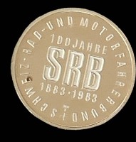 Auktion 349 / Los 6044 <br>Silbermedaille "100 Jahre  SRB"  1883-1983,  Schweizer Rad-und Motorfahrer Bund, D-3,5 cm, 15 gr.