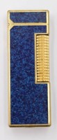 Auktion 349 / Los 16049 <br>Dunhill Feuerzeug,  blau/vergoldet, H-6,3 cm, Gebrauchsspuren