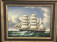 Auktion 349 / Los 4039 <br>Herbert KUHLMANN (1936) Segelschiff, Öl/Leinen, gerahmt, RG 53x45 cm