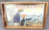 Auktion 349<br>Holzkasten "A whale of a tooth", Anleitung zum Walzahn gravieren, an bei Werkzeug und ein Kunstharz-Walzahn, 2 Platten,  mit Handbuch, H-8,5, 23,5x13,5 cm