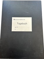 Auktion 349 / Los 15122 <br>grosses Schiffs-Tagebuch der Hamburg-Amerika Linie um 1970, für eines der beiden Passagierdampfer TS (Turbinenschiff) Hanseatic oder Hamburg, neuwertig und unbenutzt, 43x31 cm