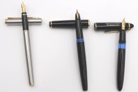 Auktion 350 / Los 16024 <br>3x div. Füller, Geha, Pelikan und Montblanc, nur Montblanc mit Goldfeder (leider gerissen)