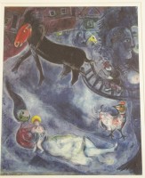 Auktion 350 / Los 5004 <br>gr. Grafik-Repro, Marc Chagall, ehr gut gerahmt/Glas, RG 95 x 85cm.