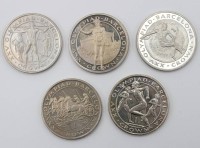 Auktion 350 / Los 6049 <br>5x 1 Crown, Gibraltar 1991, Olympia Barcelona 1992