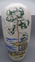 Auktion 350 / Los 9025 <br>gr. Bodenvase, wohl 50/60-er Jahre, bemalt, H-47 cm