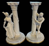 Auktion 350 / Los 8038 <br>"The Romeo and Juliet Candlestick" von Franklin Mint, 1986, H-25 cm, guter Zustand