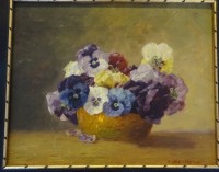 Auktion 350 / Los 4025 <br>Max Theodor STRECKENBACH (1865-1936)  "Blumen in Schale" Öl/Leinen, 27x33alt gerahmt, RG 40x46 cm