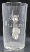 Auktion 350 / Los 10061 <br>Bädeglas um 1900, Bad Neuenahr, H-11cm, an Griff Spannungsriss