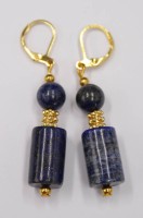 Auktion 351 / Los 1028 <br>Paar Ohrhänger, Lapislazuli-Rondellen, ca. L-5,5cm