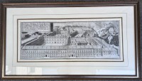 Auktion 351 / Los 5053 <br>gr. Stich "Churfürstliche Residenz in München" 18.Jhd., gut ger/Glas, RG 52x92 cm