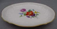 Auktion 352 / Los 8037 <br>ovale Schale "Meissen" Blumendekor, 1.Wahl, 15x12 cm