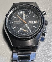 Auktion 352 / Los 2005 <br>Citizen Automatic Chronograph mit original Metallband, Werk läuft, Glas zerkratzt, Tragespuren