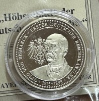 Auktion 352 / Los 6022 <br>Neusilber.Medaille "Höhepunkte deutscher Geschichte" Bismarck, boxed