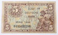 Auktion 352 / Los 6060 <br>Banknote , Bank Deutscher Länder , 5 DM Rosenberg 236 von 1948