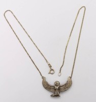 Auktion 353 / Los 1041 <br>Collier-Kette, ägyptisches Motiv, 925er/835er Silber, zus. 5,7gr., L-41cm