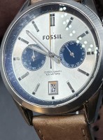 Auktion 353 / Los 2003 <br>Fossil HAU Chronograph Del Rey, CH2952,   braunes Lederband, gut erhalten, Quartzwerk nicht geprüft