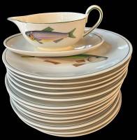 Auktion 353 / Los 8005 <br>14x Fischteller und eine Sauciere "Villeroy&amp;Boch" Decor Atlantic, D-26 cm