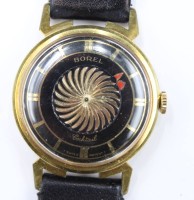 Auktion 353 / Los 2035 <br>ERNEST BOREL, vergoldete Armbanduhr, Cocktail Watch, Schweiz um 1965, Handaufzug, Werk läuft, Krone etwas locker ?, D-3,2cm