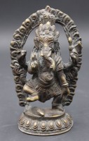 Auktion 353 / Los 15507 <br>kl. Bronze, Ganesha, älter, H-13,2cm