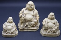 Auktion 353 / Los 15515 <br>3x sitzendes Buddha-Figuren, ca. H-8 bis 13,8cm