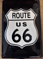 Auktion 353 / Los 15076 <br>Blechschild "Route 66" neuzeitlich 30x20 cm