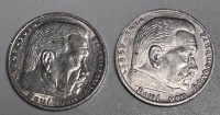 Auktion 353 / Los 6022 <br>2x 5 Reichsmark 1935/36, von Hindenburg