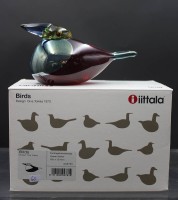 Auktion 353 / Los 10030 <br>Kunstglas-Vogel, iittala birds, H-8,5cm L-15cm, orig. Karton