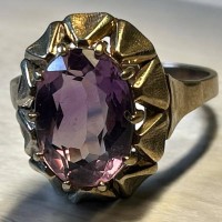 Auktion 355 / Los 1123 <br>Goldring-333- mit Amethyst, RG 69, 5,2 gr.