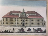 Auktion 353 / Los 5009 <br>Thomas SALMON (1679-1767)  Prospetto dell'Albergo Generale de' Poveri nella Città di Palermo, Kupferstich handcoloriert, MG 27x33 cm, ger/Glas, RG 50x57