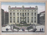 Auktion 353 / Los 5010 <br>Thomas SALMON (1679-1767) Veduta del Palazzo Senatorio e della magnifica fontana detta del Pretore, 33x40 cm, ger/Glas RG RG 50x57