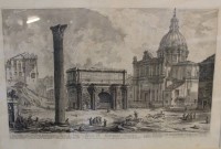 Auktion 353 / Los 5026 <br>PIRANESI, Giovanni Battista (1720-1778) Arco di Settimo Severo, Radierung, ger./Glas, RG 60 x 81cm