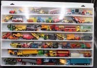 Auktion 353 / Los 12025 <br>4x Displays mit div. Druckguss-Modellen, u.a. Siku, Matchbox