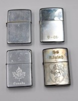 Auktion 353 / Los 16039 <br>4x  div. Zippo-Feuerzeuge, je ca. H-5,5cm