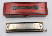 Auktion 353 / Los 16045 <br>Hohner Chromonika II, in orig. Etui