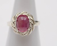 Auktion 353 / Los 1359 <br>925er Silber-Ring. mit Rubin, ca. 2,34ct, 2,4gr., RG 47