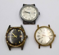 Auktion 354 / Los 2013 <br>3x div. Vintage-Armbanduhren, Prätina, Bitunia und russische Uhr, je ohne Band und in getragener Erhaltung, 2x Werke stehen, Bitunia läuft, ca. D-3,5cm