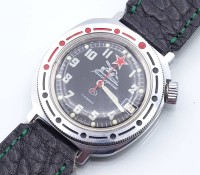 Auktion 354 / Los 2049 <br>russische Herren-Armbanduhr, mechanisch, Werk läuft, Gehäuse d- 38mm