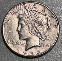 Auktion 354 / Los 6015 <br>Silber Dollar 1926 -S- (San Francisco), USA, D-ca. 4 cm, 24,7 gr